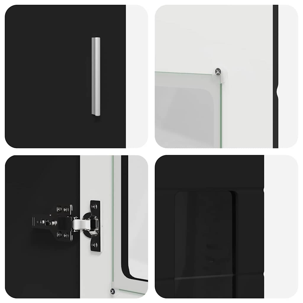TV-Schrankset mit Schubladen FLORIN 3 pcs Schwarz Holzwerkstoff