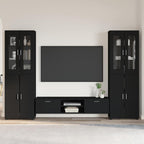 TV-Schrankset mit Schubladen FLORIN 3 pcs Schwarz Holzwerkstoff