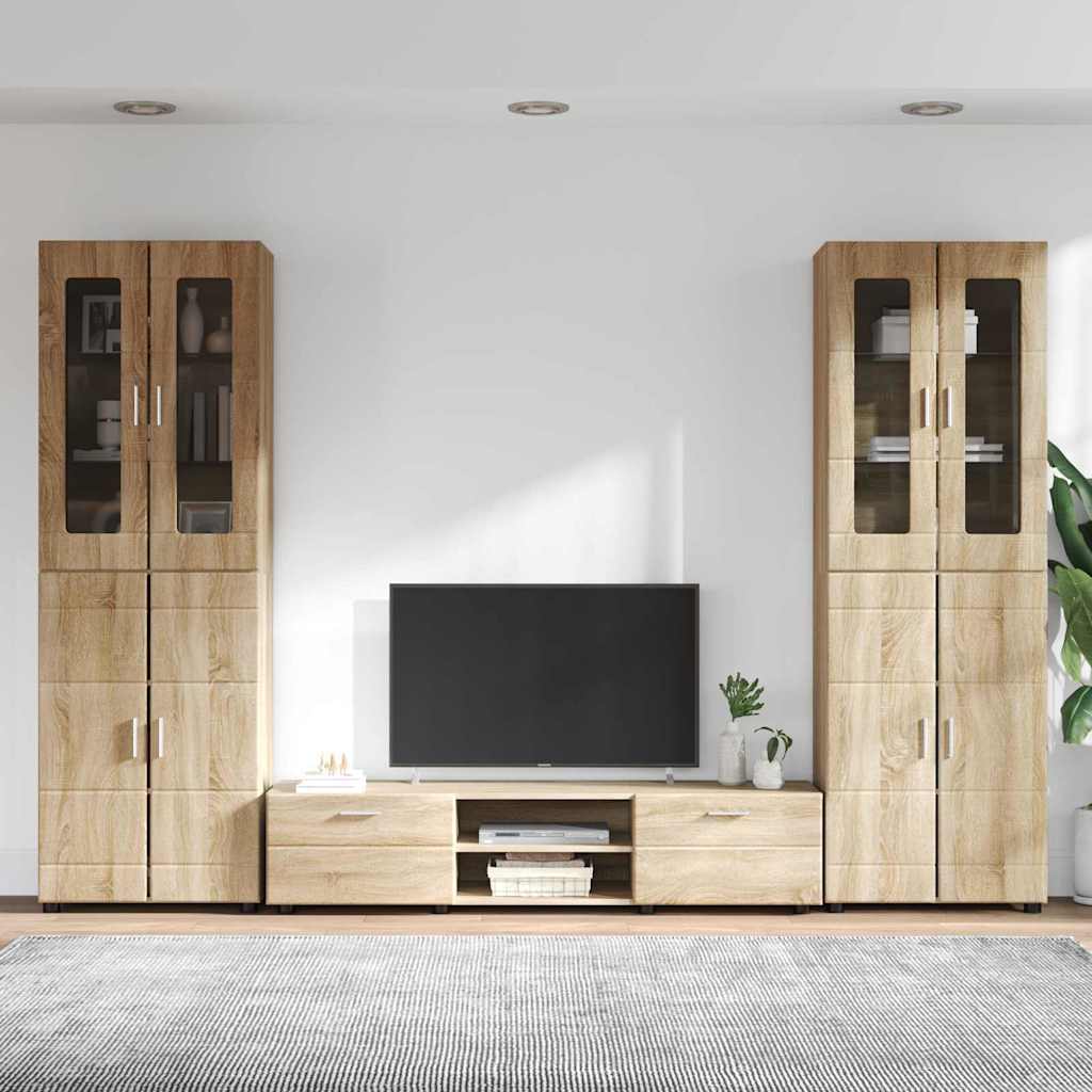 TV-Schrankset mit Regal FLORIN 3 pcs Sonoma-Eiche Holzwerkstoff