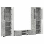 TV-Schrankset mit Regal FLORIN 3 pcs Beton Grau Holzwerkstoff