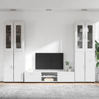 TV-Schrankset mit Tür FLORIN 3 pcs Hochglanz Weiß Holzwerkstoff