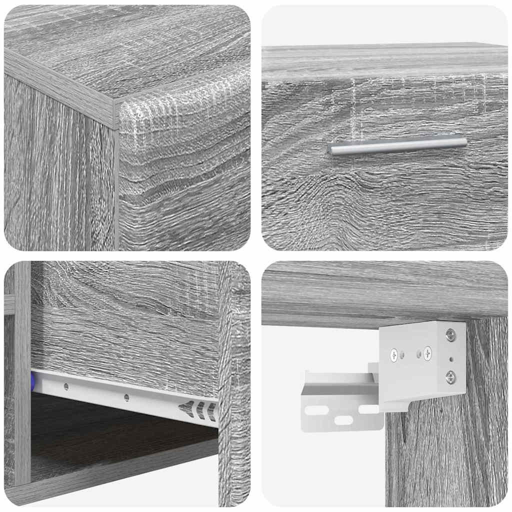 TV-Schrankset mit Tür FLORIN 3 pcs Graues Sonoma Holzwerkstoff