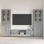 TV-Schrankset mit Tür FLORIN 3 pcs Graues Sonoma Holzwerkstoff