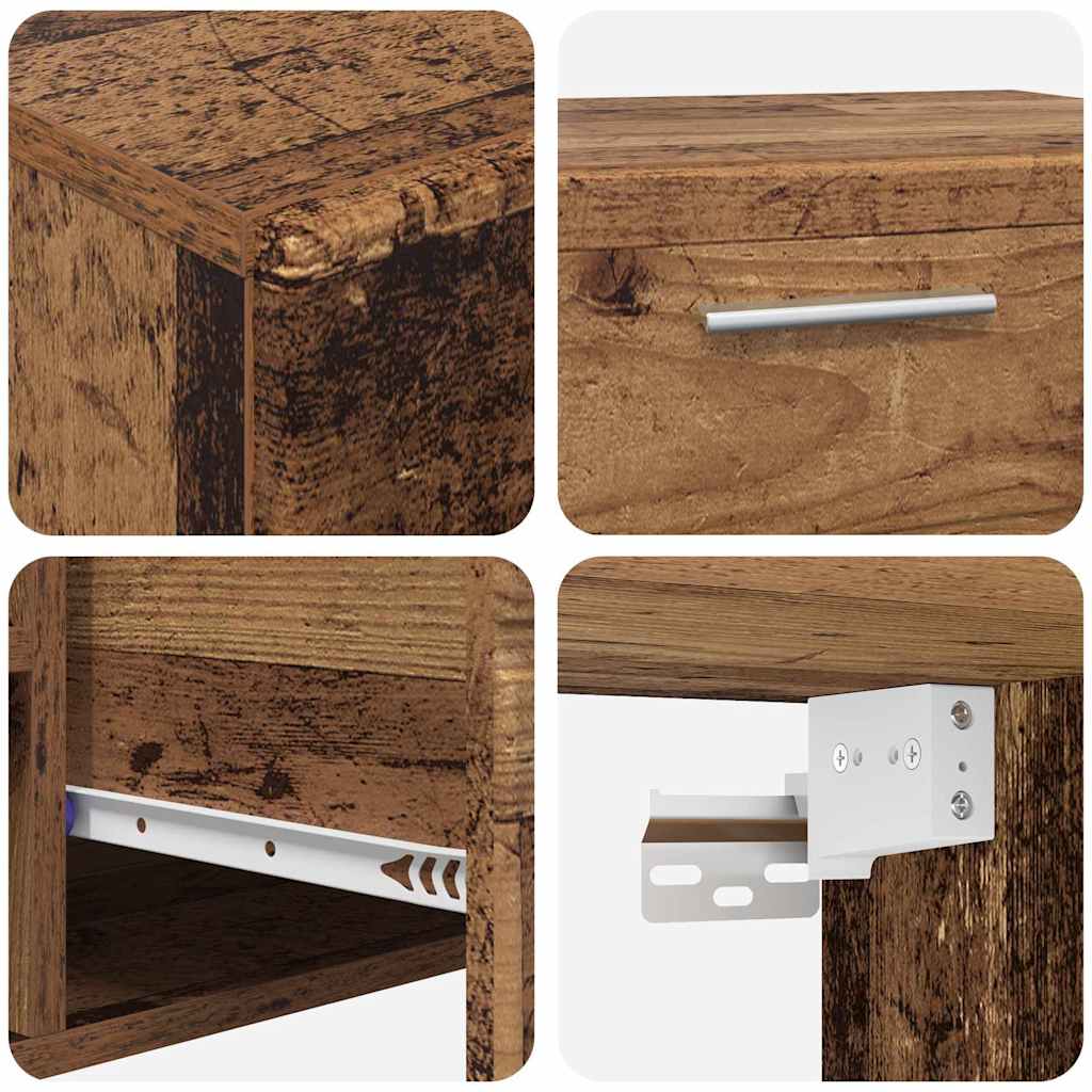 TV-Schrankset mit Schubladen FLORIN 3 pcs Altholz Holzwerkstoff