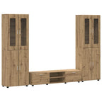 TV-Schrankset mit Tür FLORIN 3 pcs Artisan-Eiche Holzwerkstoff