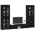 TV-Schrankset mit Schubladen FLORIN 3 pcs Schwarz Holzwerkstoff