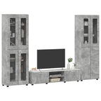 TV-Schrankset mit Regal FLORIN 3 pcs Beton Grau Holzwerkstoff