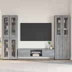 TV-Schrankset mit Tür FLORIN 3 pcs Graues Sonoma Holzwerkstoff