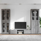 TV-Schrankset mit Tür FLORIN 3 pcs Graues Sonoma Holzwerkstoff