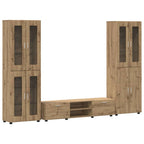 TV-Schrankset mit Tür FLORIN 3 pcs Artisan-Eiche Holzwerkstoff