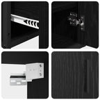 Badezimmermöbel Set 2 pcs Schwarz Eichen-Optik Holzwerkstoff