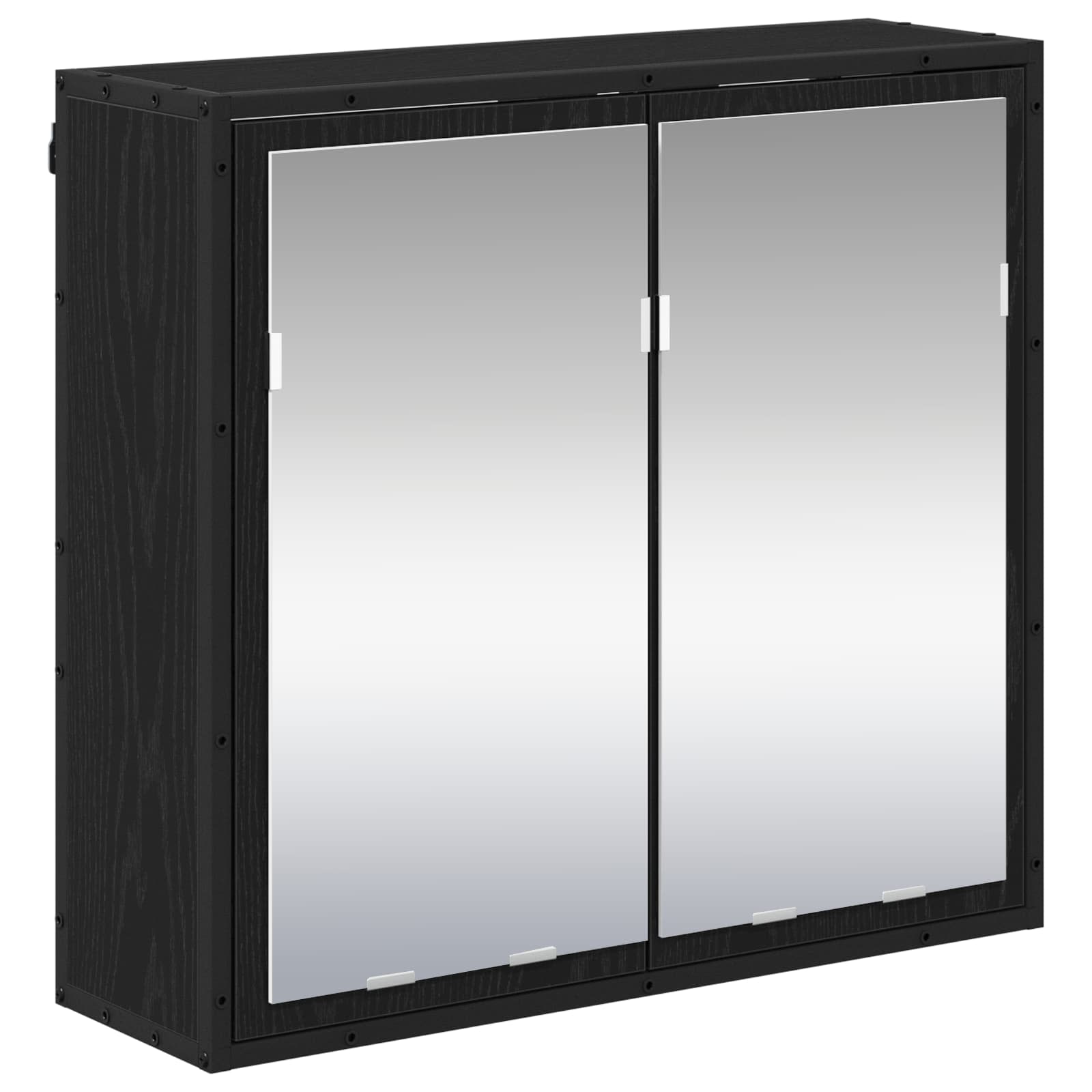 Badezimmermöbel Set 2 pcs Schwarz Eichen-Optik Holzwerkstoff