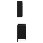 Badezimmermöbel Set 2 pcs Schwarz Eichen-Optik Holzwerkstoff