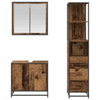 Badezimmermöbel-Set mit Schubladen 3 pcs Altholz Holzwerkstoff