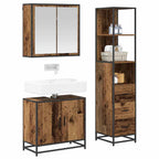 Badezimmermöbel-Set mit Schubladen 3 pcs Altholz Holzwerkstoff