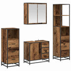 Badezimmermöbel-Set mit Schubladen 4 pcs Altholz Holzwerkstoff