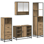 Badezimmermöbel-Set mit Regal 4 pcs Artisan-Eiche Holzwerkstoff