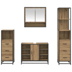 Badezimmermöbel-Set mit Regal 4 pcs Artisan-Eiche Holzwerkstoff