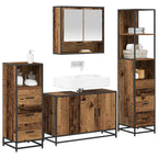 Badezimmermöbel-Set mit Schubladen 4 pcs Altholz Holzwerkstoff