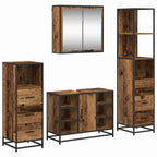 Badezimmermöbel-Set mit Schubladen 4 pcs Altholz Holzwerkstoff