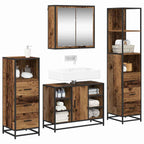 Badezimmermöbel-Set mit Schubladen 4 pcs Altholz Holzwerkstoff