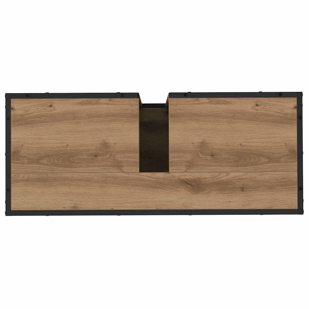 Badezimmermöbel-Set mit Regal 4 pcs Artisan-Eiche Holzwerkstoff