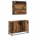 Badezimmermöbel-Set mit Regal 2 pcs Altholz Holzwerkstoff