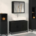 Badezimmermöbel-Set 2 pcs Schwarz Eichen-Optik Holzwerkstoff