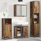 Badezimmermöbel-Set mit Regal 3 pcs Altholz Holzwerkstoff