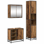 Badezimmermöbel-Set mit Regal 3 pcs Altholz Holzwerkstoff