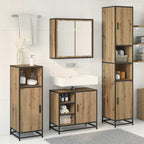 Badezimmermöbel-Set mit Regal 3 pcs Artisan-Eiche Holzwerkstoff