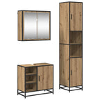 Badezimmermöbel-Set mit Regal 3 pcs Artisan-Eiche Holzwerkstoff