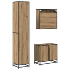 Badezimmermöbel-Set mit Regal 3 pcs Artisan-Eiche Holzwerkstoff