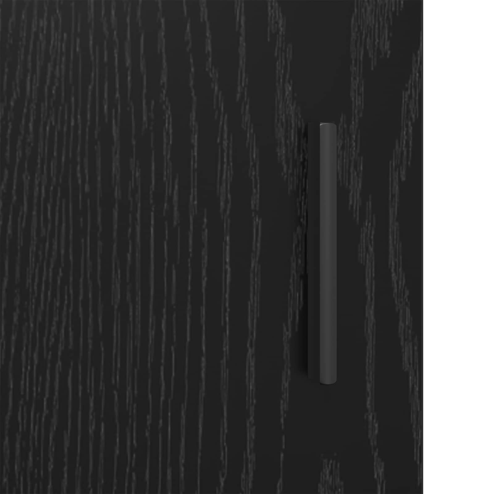 Badezimmermöbel-Set 3 pcs Schwarz Eichen-Optik Holzwerkstoff
