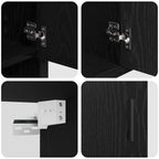Badezimmermöbel-Set 3 pcs Schwarz Eichen-Optik Holzwerkstoff