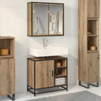Badezimmermöbel-Set mit Regal 2 pcs Artisan-Eiche Holzwerkstoff