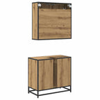 Badezimmermöbel-Set mit Regal 2 pcs Artisan-Eiche Holzwerkstoff