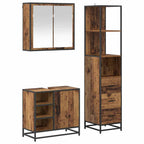 Badezimmermöbel-Set mit Schubladen 3 pcs Altholz Holzwerkstoff