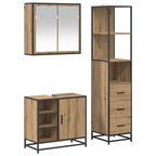 Badezimmermöbel-Set mit Regal 3 pcs Artisan-Eiche Holzwerkstoff
