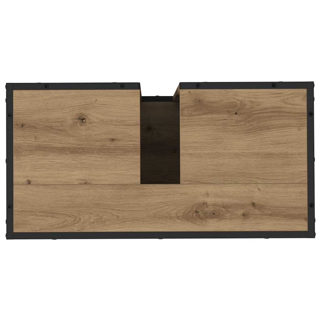 Badezimmermöbel-Set mit Regal 3 pcs Artisan-Eiche Holzwerkstoff