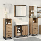 Badezimmermöbel-Set mit Regal 4 pcs Artisan-Eiche Holzwerkstoff