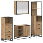 Badezimmermöbel-Set mit Regal 4 pcs Artisan-Eiche Holzwerkstoff