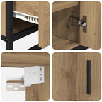 Badezimmermöbel-Set mit Regal 3 pcs Artisan-Eiche Holzwerkstoff