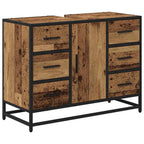 Badezimmermöbel-Set mit Schubladen 2 pcs Altholz Holzwerkstoff
