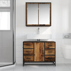 Badezimmermöbel-Set mit Schubladen 2 pcs Altholz Holzwerkstoff