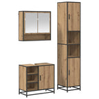 Badezimmermöbel-Set mit Regal 3 pcs Artisan-Eiche Holzwerkstoff