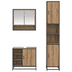 Badezimmermöbel-Set mit Regal 3 pcs Artisan-Eiche Holzwerkstoff