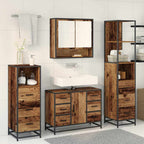 Badezimmermöbel-Set mit Schubladen 4 pcs Altholz Holzwerkstoff