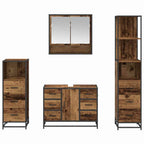 Badezimmermöbel-Set mit Schubladen 4 pcs Altholz Holzwerkstoff
