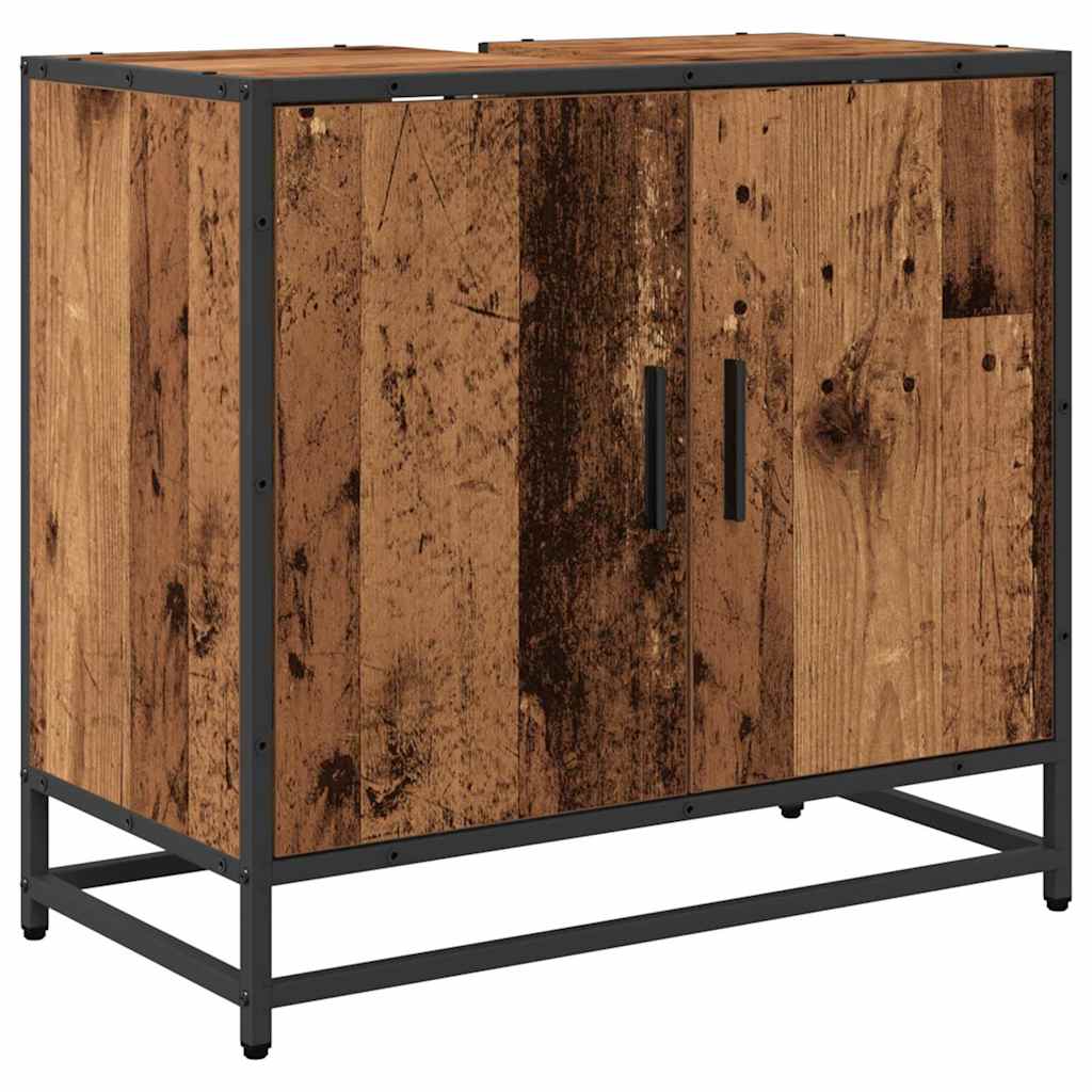 Badezimmermöbel-Set mit Regal 2 pcs Altholz Holzwerkstoff